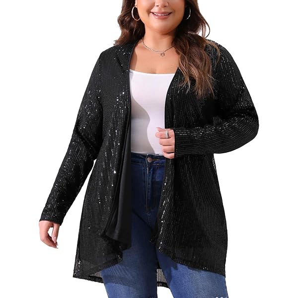 トップス black-black cfcl GLITTER SHIRT CARDIGAN FLUTED GLITTER COLLARLESS SHIRT CARDIGAN